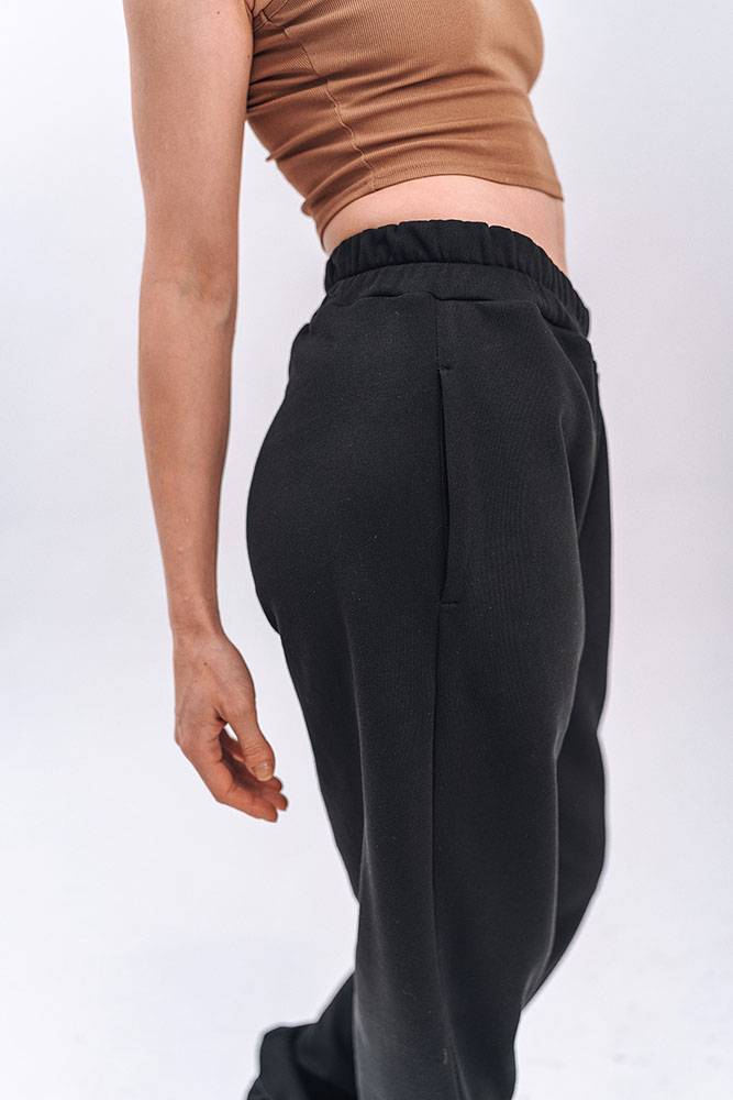 Женские черные джоггеры из конопли и органического хлопка Uzor Wear